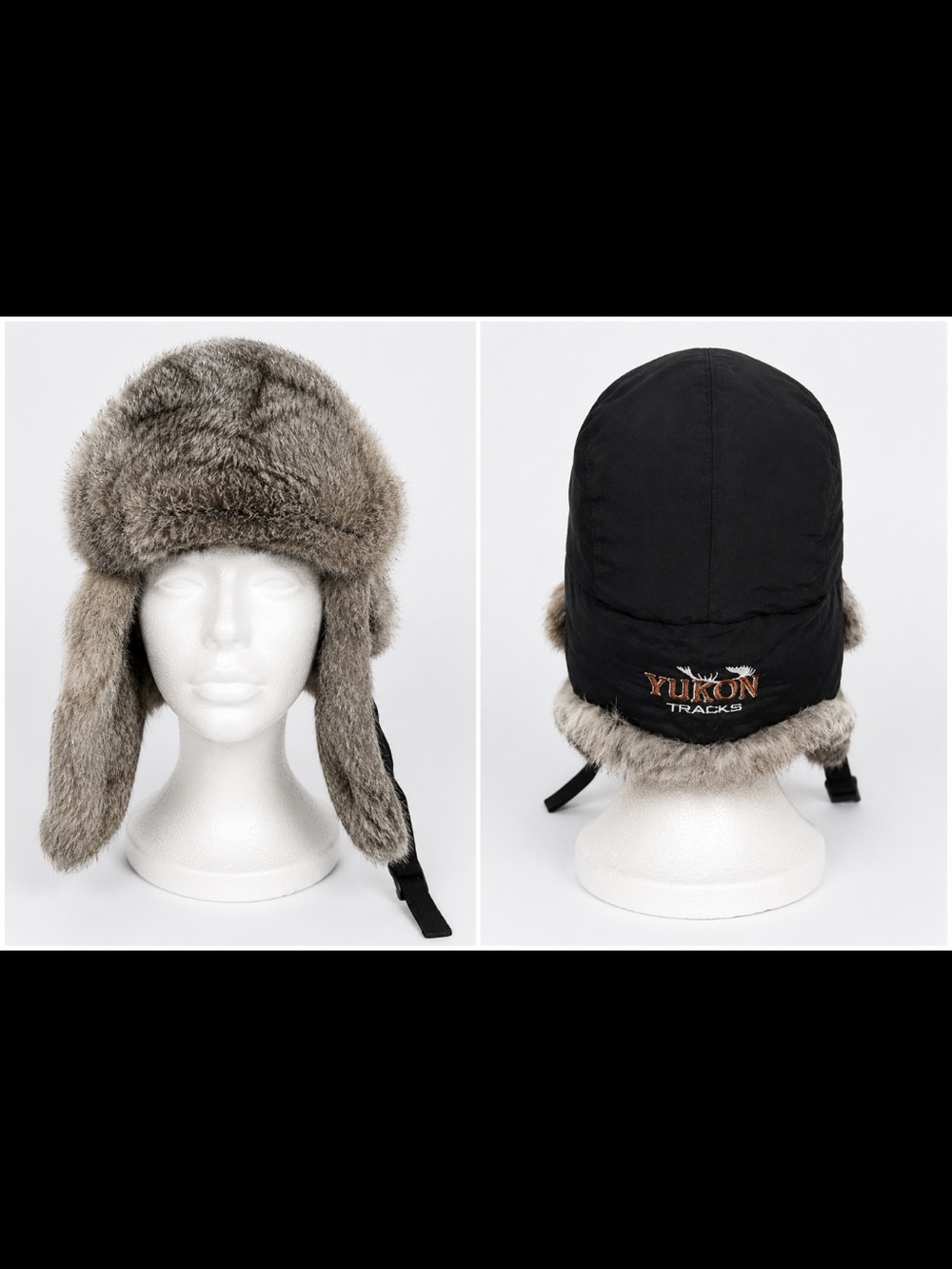 Yukon Tracks Genuine Fur Trapper Hat XL  Black Winter Ear Flap